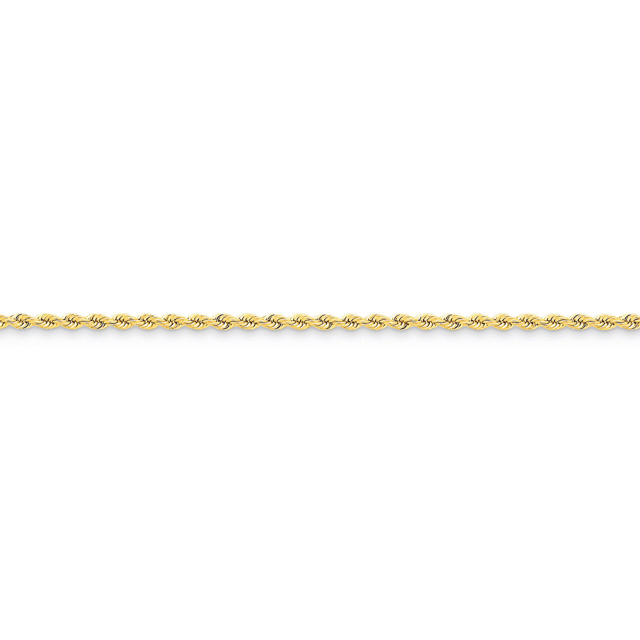 2.25mm Handmade Regular Rope Chain 10 Inch 14k Gold 016S-10