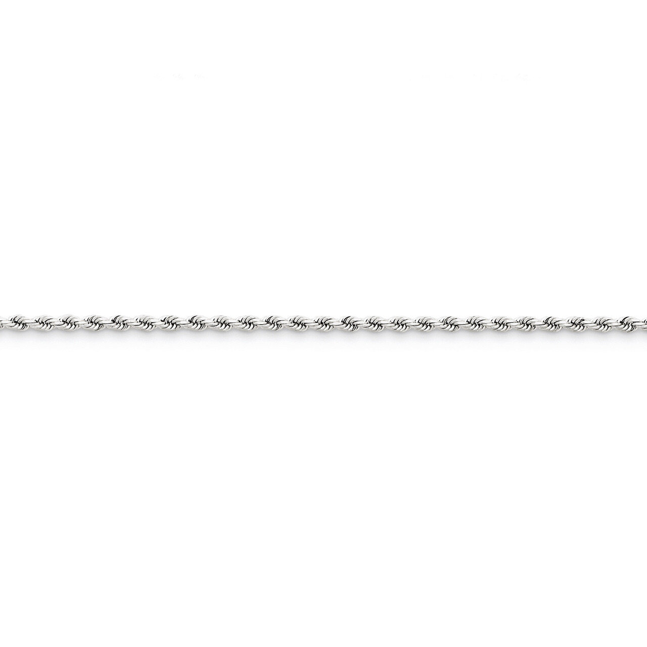 2mm Diamond-cut Rope Chain 6 Inch 14k White Gold 016W-6