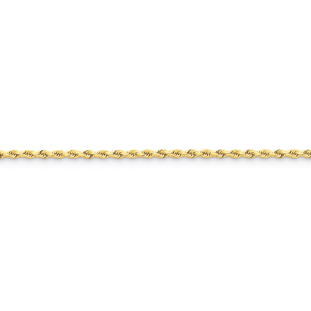 2.25mm Diamond-cut Rope with Lobster Clasp Chain 10 Inch 14k Gold 018L-10