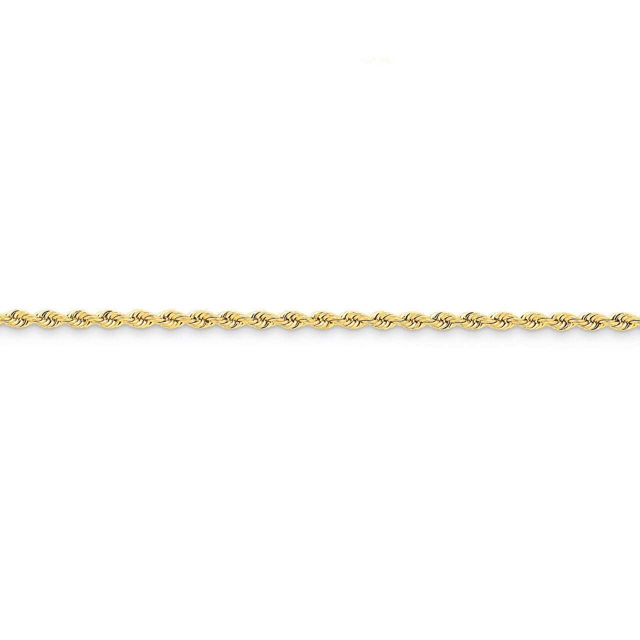 2.5mm Handmade Regular Rope Chain 10 Inch 14k Gold 018S-10