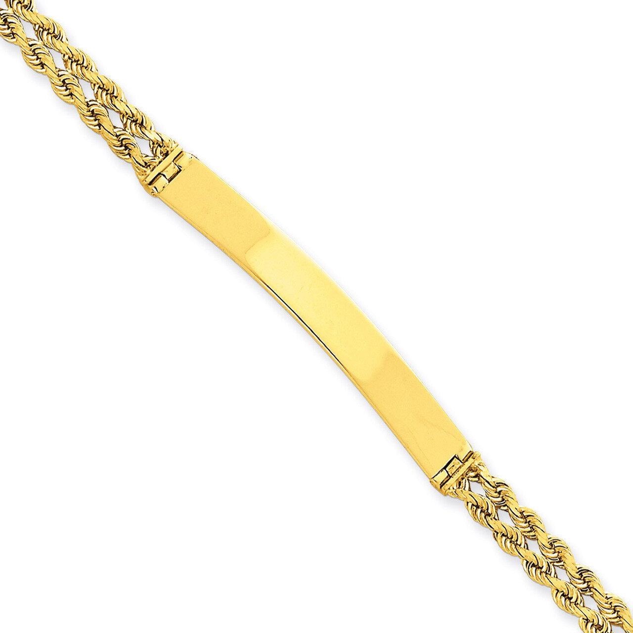 Two Strand Rope ID Bracelet 7 Inch 14k Gold 018SD-7