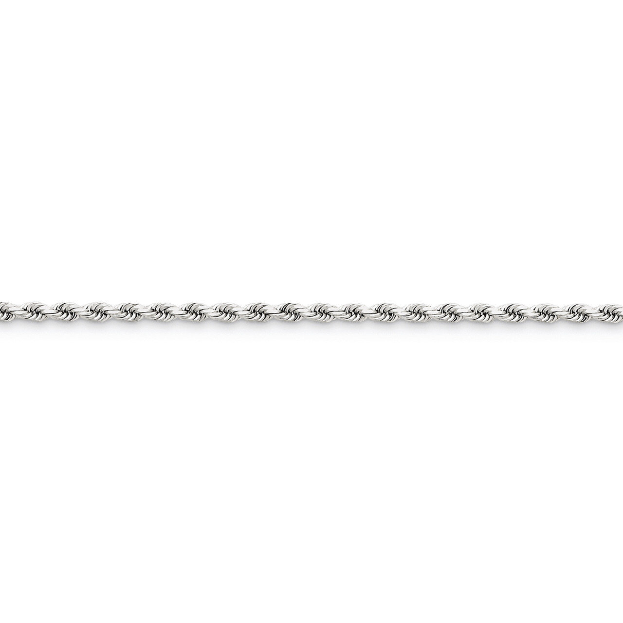 2.5mm Diamond-cut Rope Chain 30 Inch 14k White Gold 018W-30