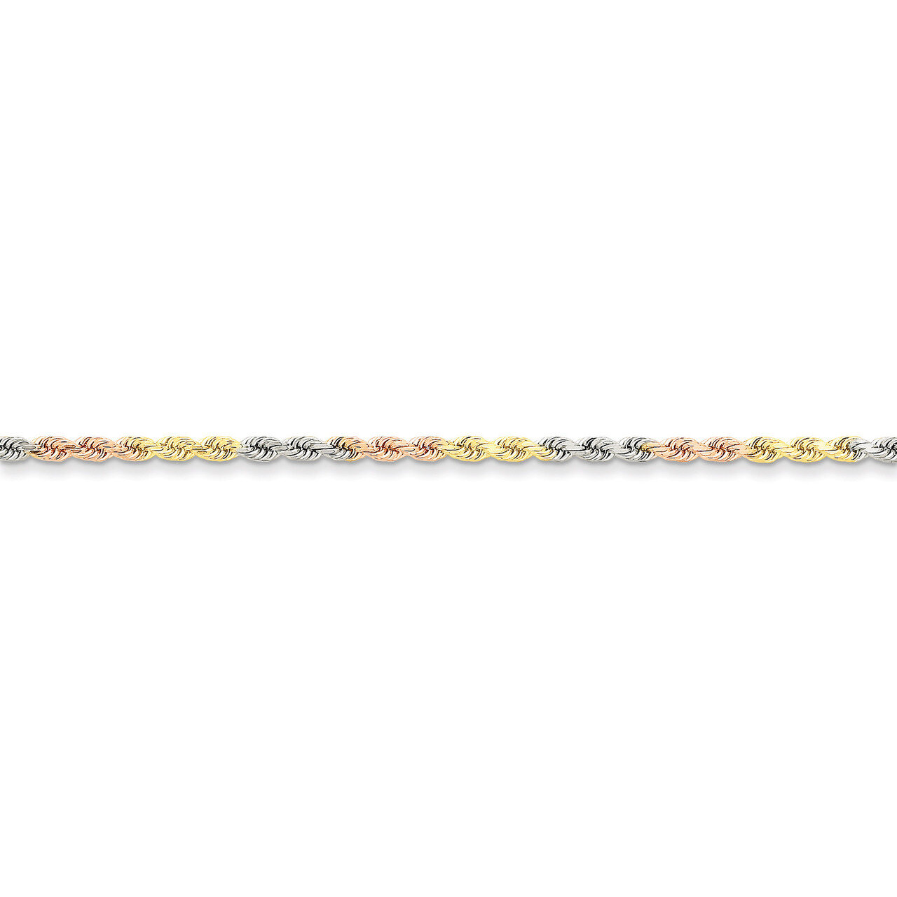 2.9mm Diamond-cut Rope Chain 18 Inch 14k Tri-Color Gold 021TC-18, MPN: 021TC-18, 886774394923