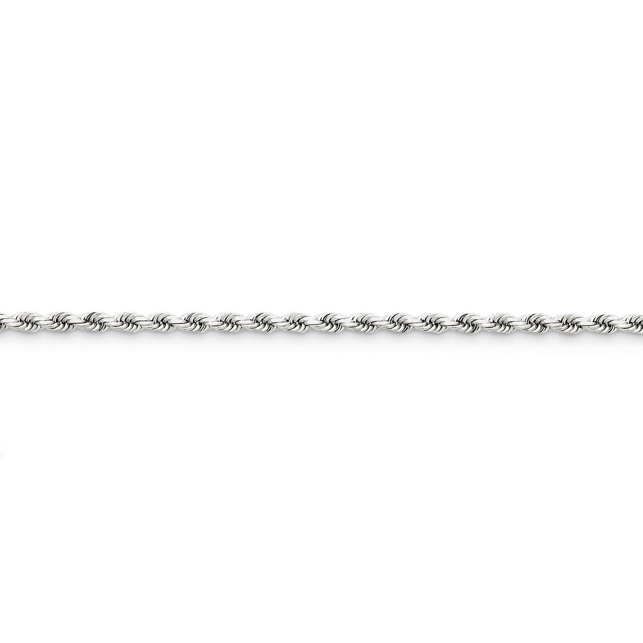 2.9mm Diamond-cut Rope Chain 7 Inch 14k White Gold 021W-7