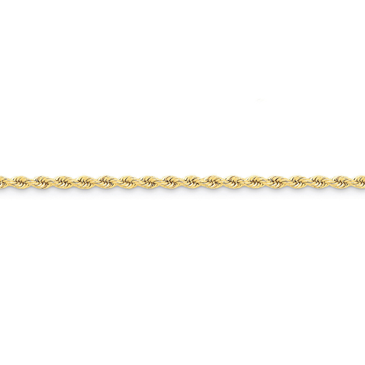 3mm Handmade Regular Rope Chain 9 Inch 14k Gold 023S-9