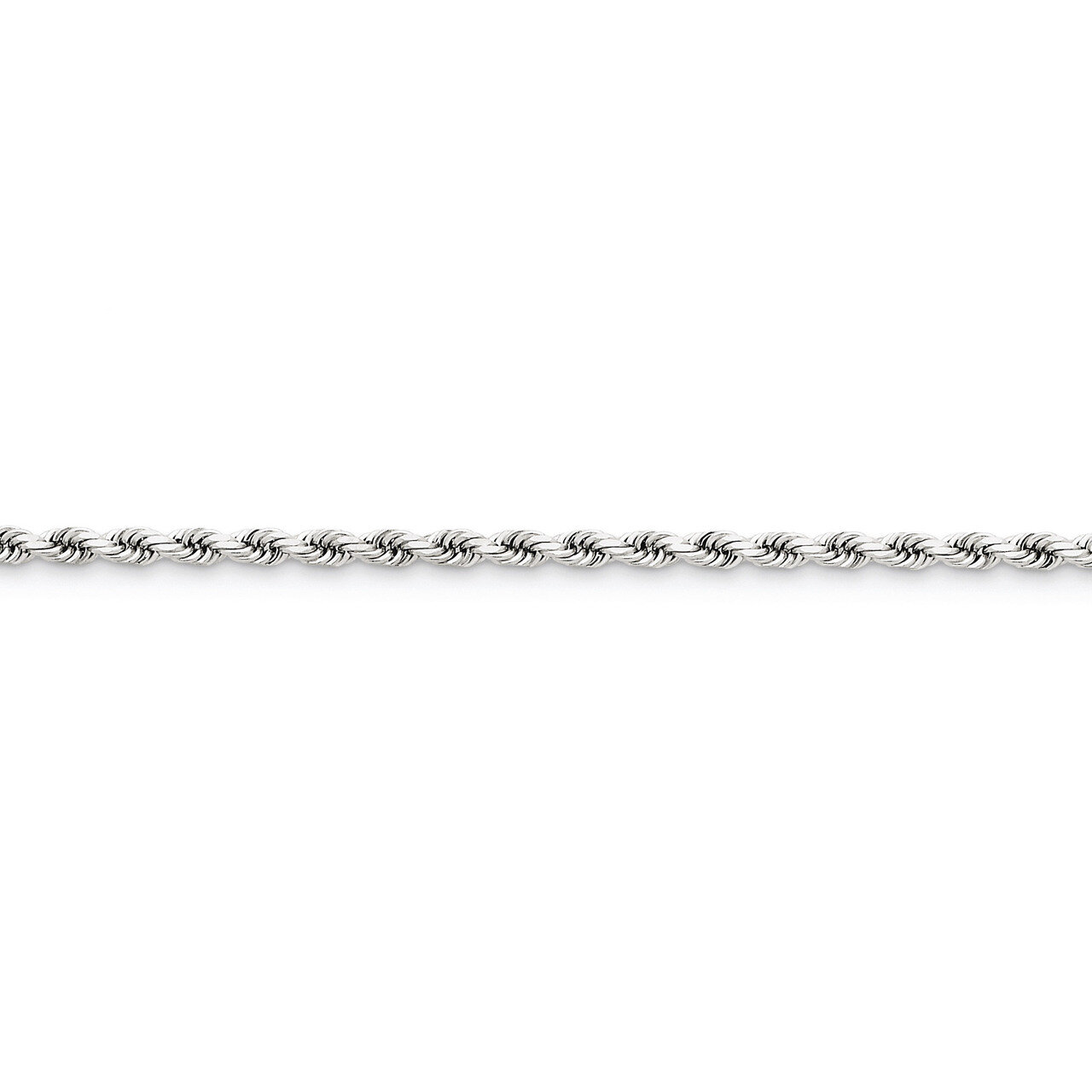 3.1mm Diamond-cut Rope Chain 16 Inch 14k White Gold 023W-16