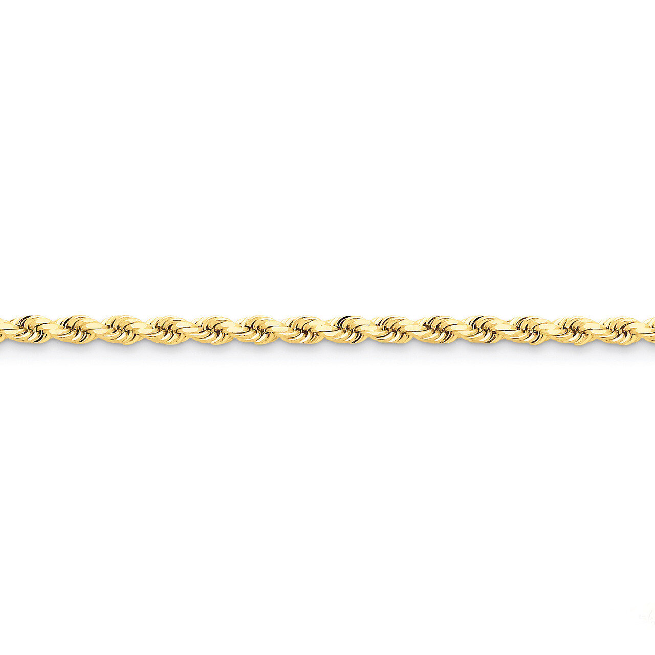 4mm Diamond-cut Rope with Lobster Clasp Chain 9 Inch 14k Gold 030L-9