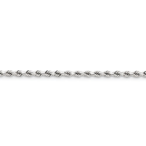 4mm Diamond-cut Rope Chain 24 Inch 14k White Gold 030W-24
