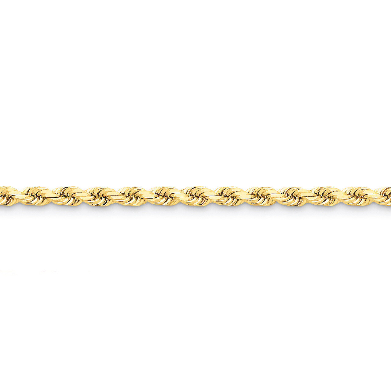5mm Diamond-cut Rope with Lobster Clasp Chain 9 Inch 14k Gold 035L-9