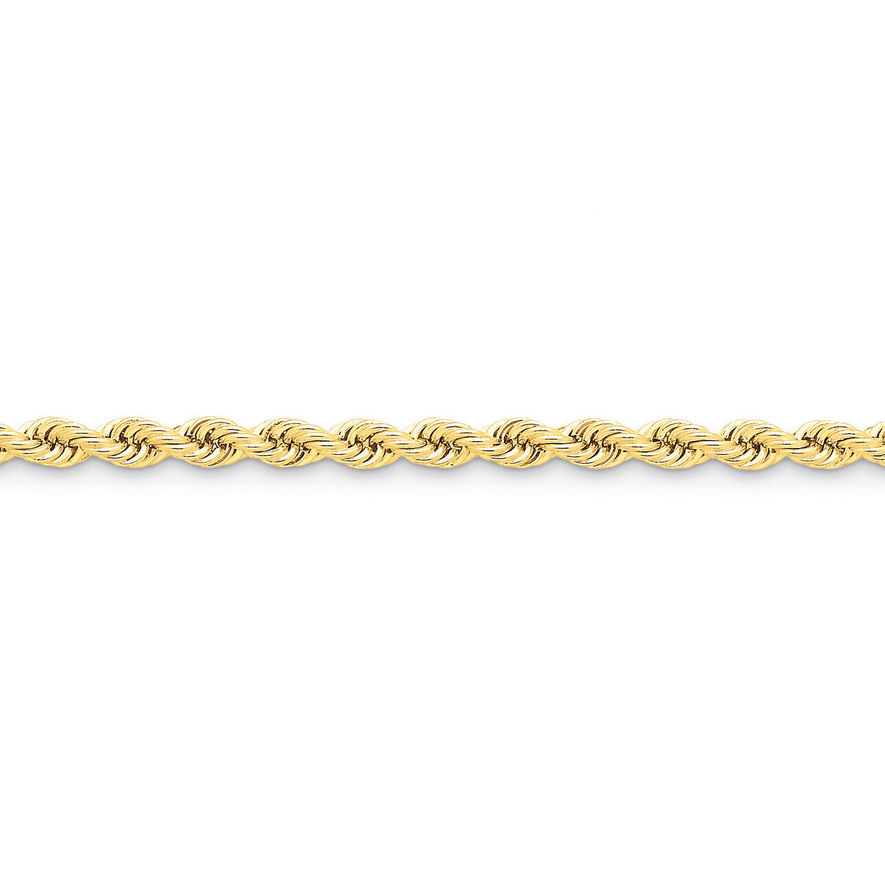 5mm Handmade Regular Rope Chain 7 Inch 14k Gold 035S-7