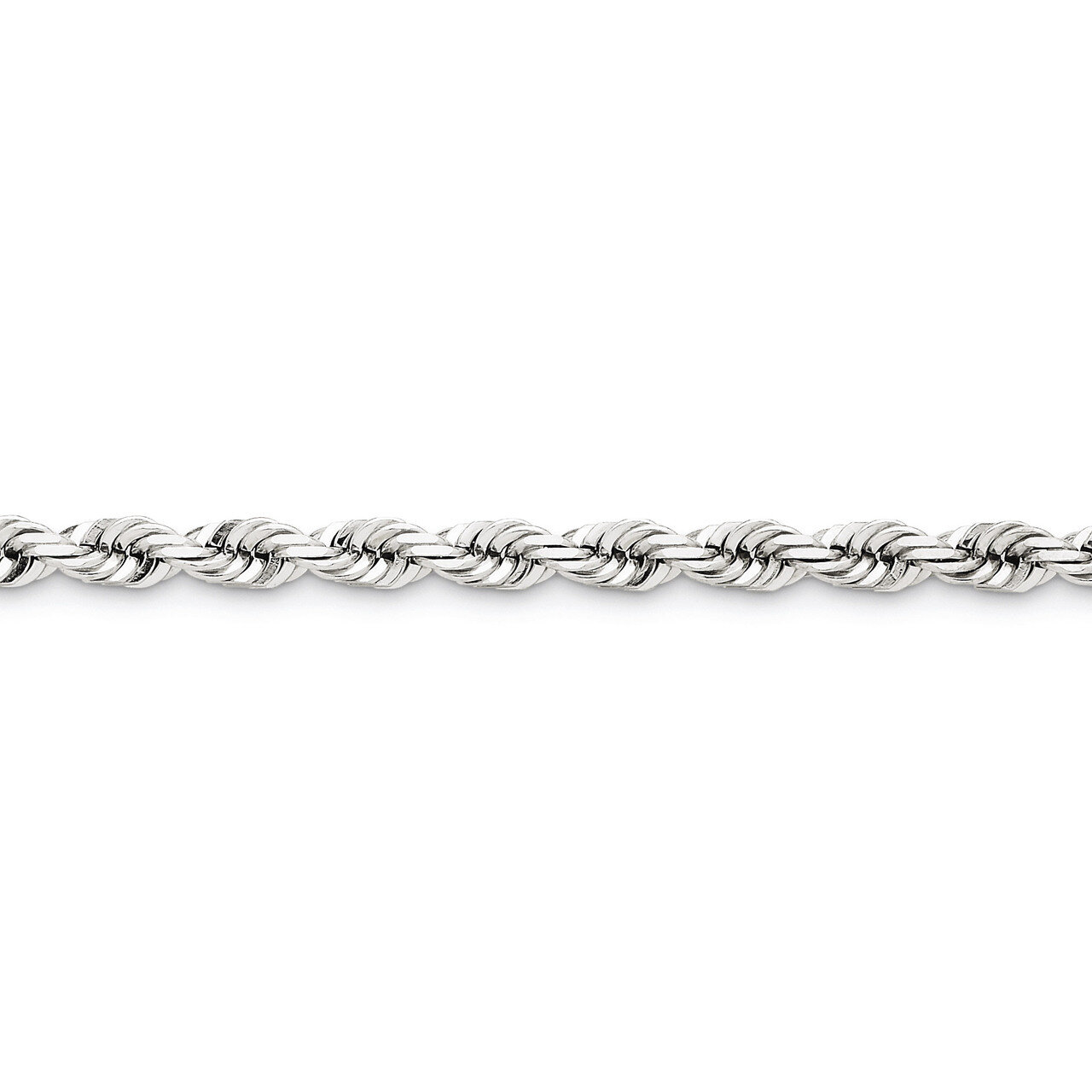 5.5mm Diamond-cut Rope Chain 30 Inch 14k White Gold 040W-30