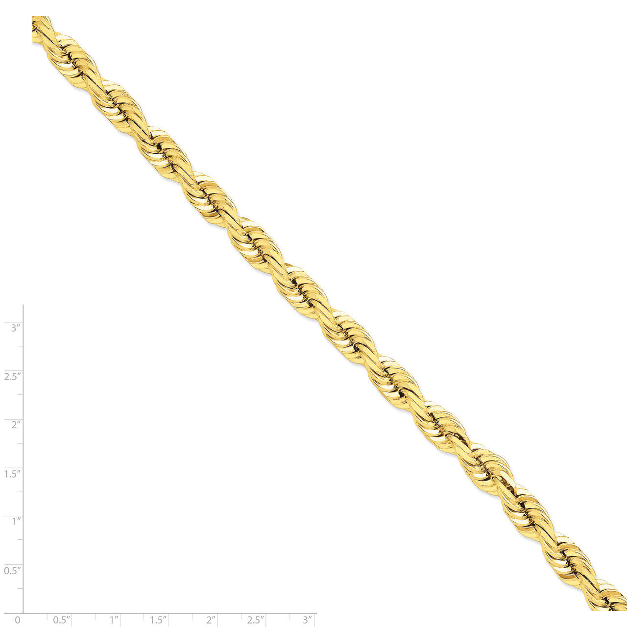 10mm Diamond-cut Rope Chain 24 Inch 14k Gold 080-24