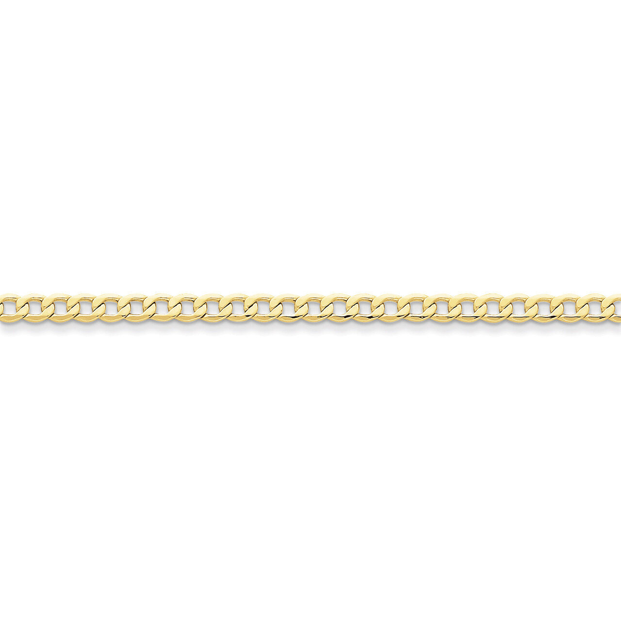 4.3mm Semi-Solid Curb Link Chain 16 Inch 10k Gold 10BC107-16