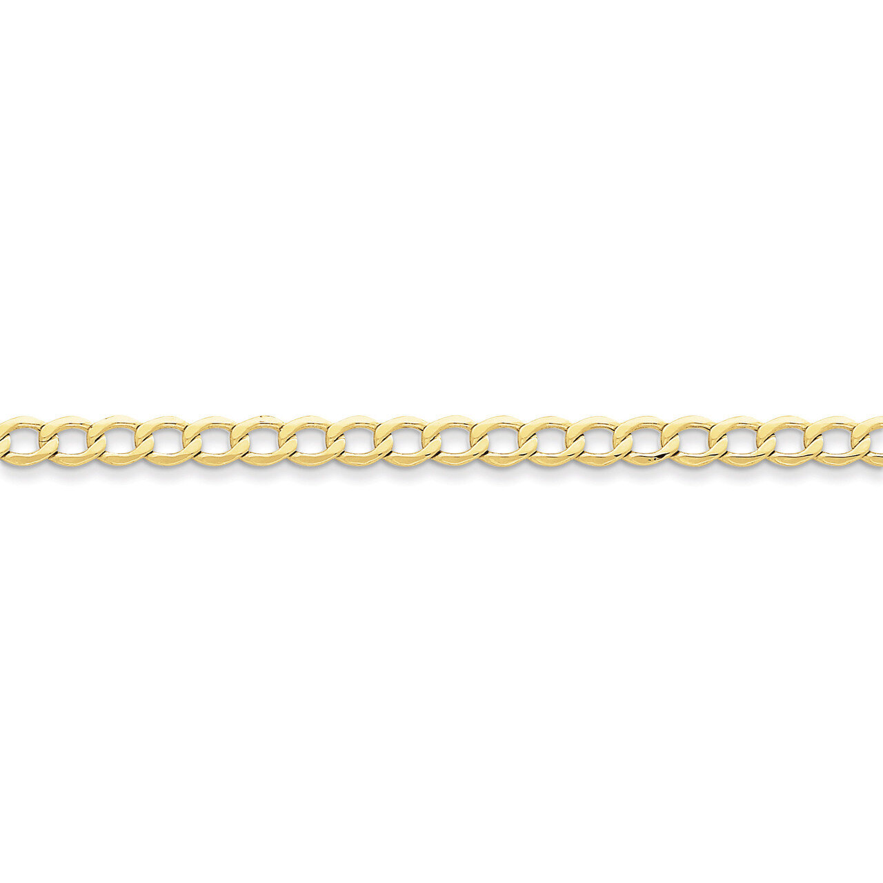 5.25mm Semi-Solid Curb Link Chain 18 Inch 10k Gold 10BC108-18, MPN: 10BC108-18, 886774139708