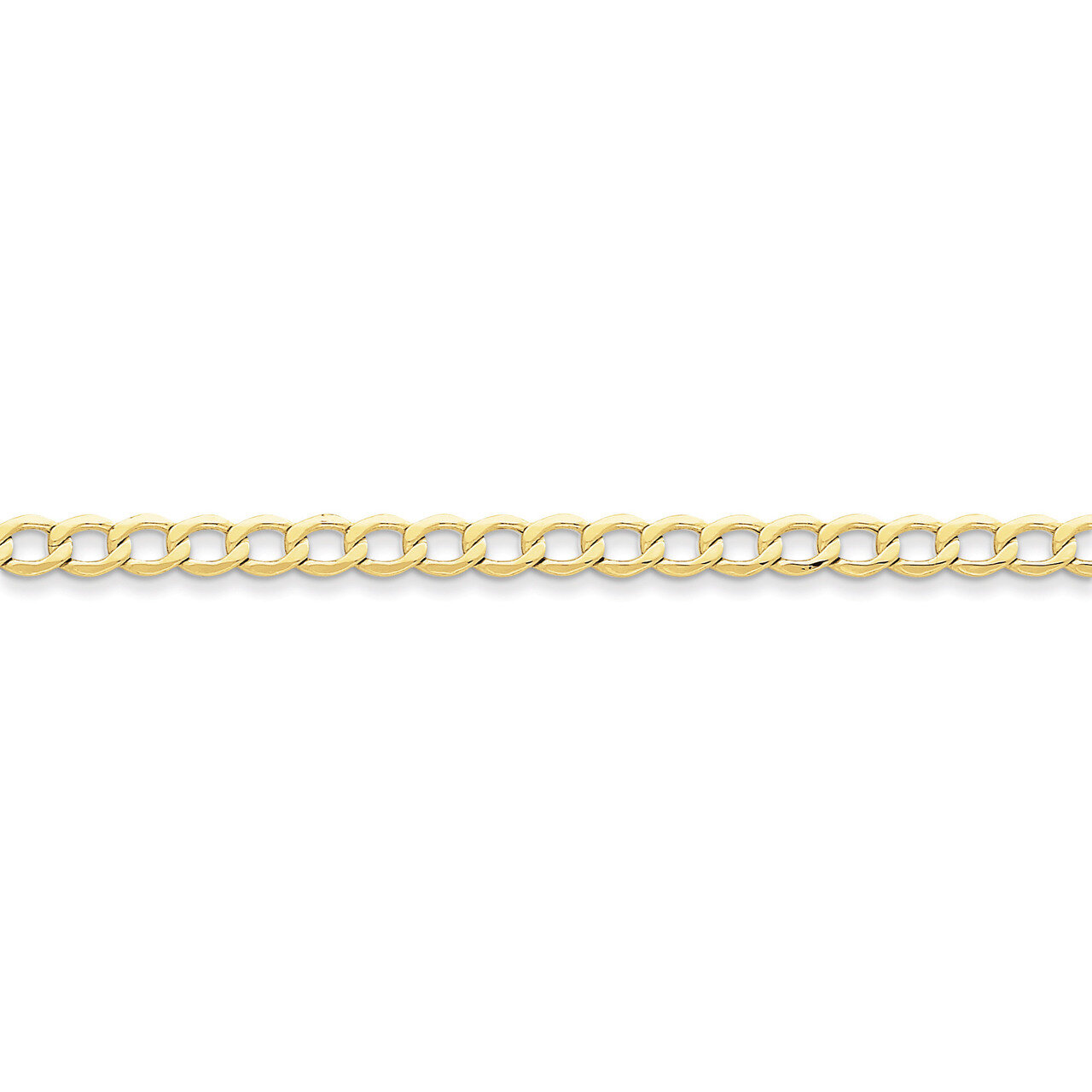 5.25mm Semi-Solid Curb Link 22in Chain 22 Inch 10k Gold 10BC108-22, MPN: 10BC108-22, 886774536231