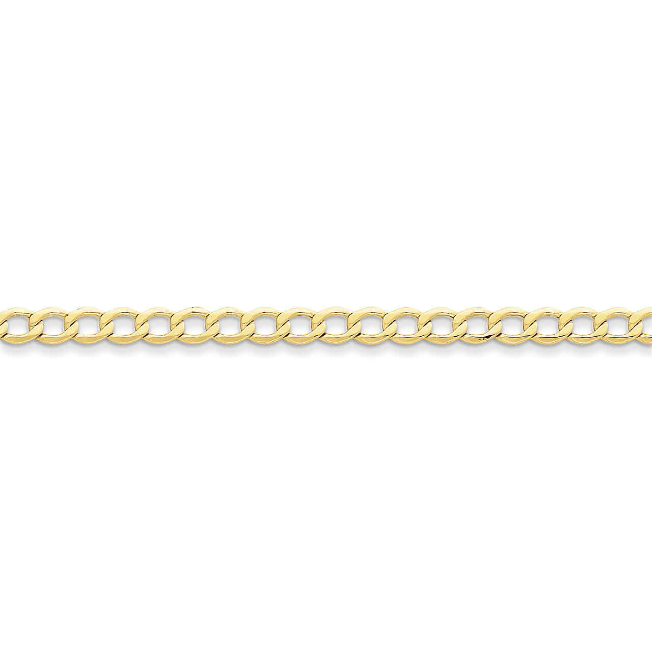 5.25mm Semi-Solid Curb Link Chain 7 Inch 10k Gold 10BC108-7