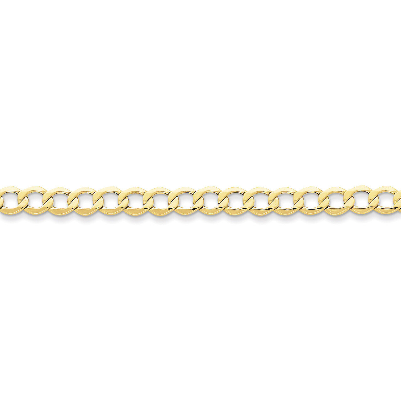 6.0mm Semi-Solid Curb Link Chain 7 Inch 10k Gold 10BC109-7