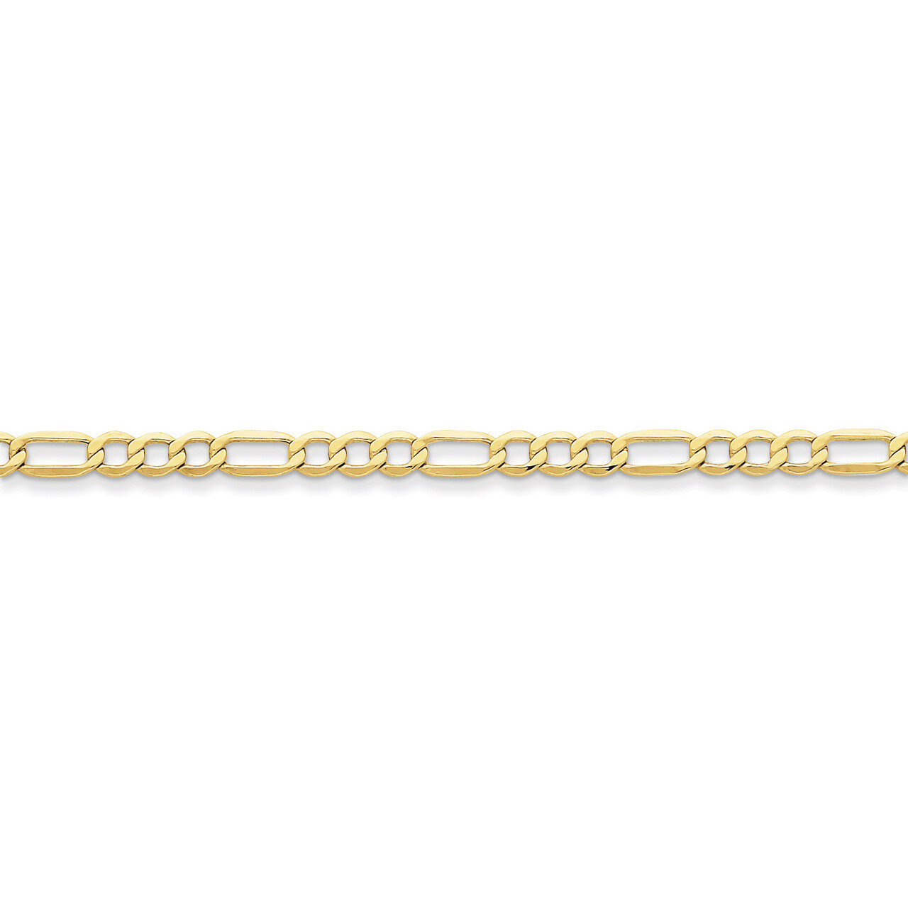 4.75mm Semi-Solid Figaro Chain 7 Inch 10k Gold 10BC94-7