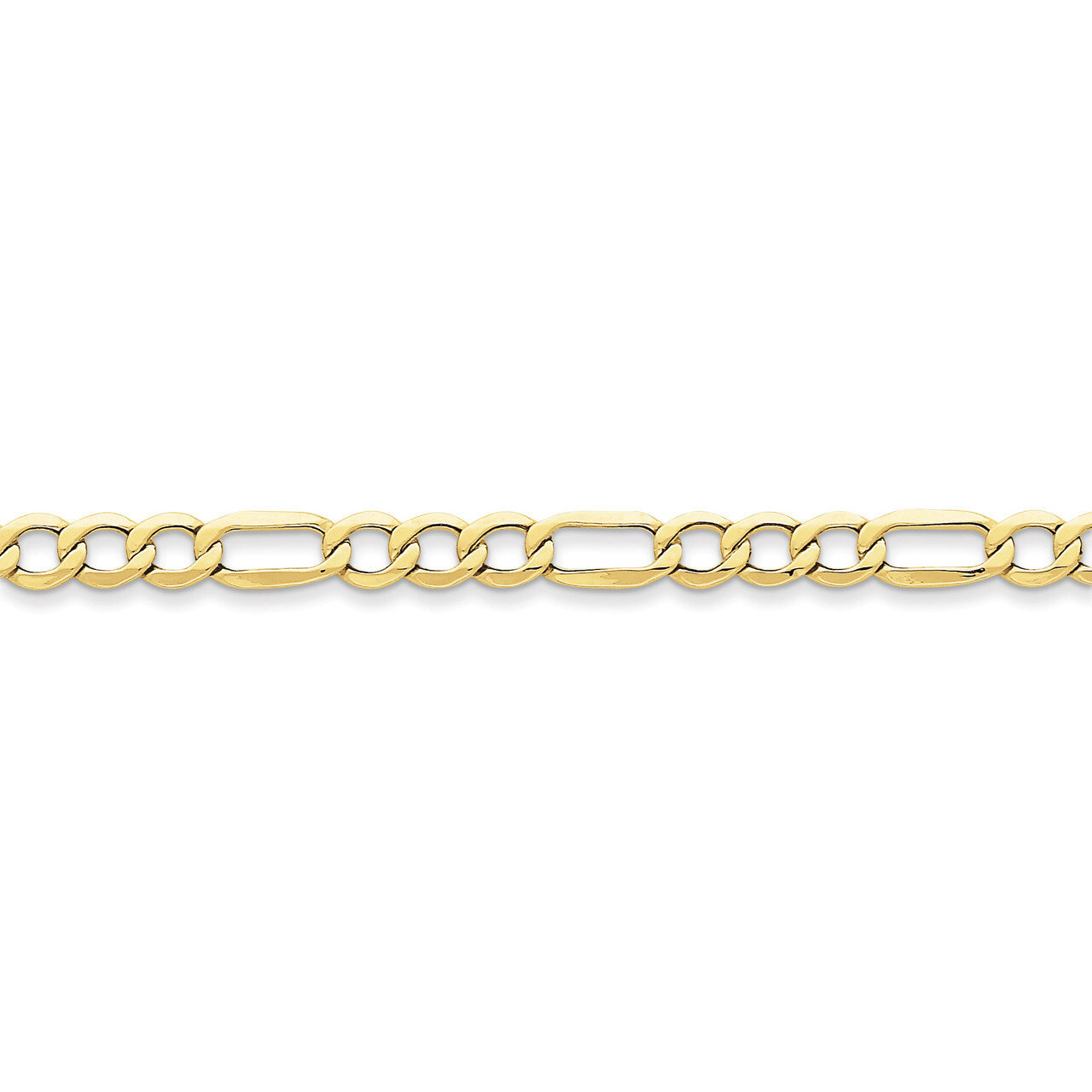 6.6mm Semi-Solid Figaro Chain 24 Inch 10k Gold 10BC96-24, MPN: 10BC96-24, 886774536361