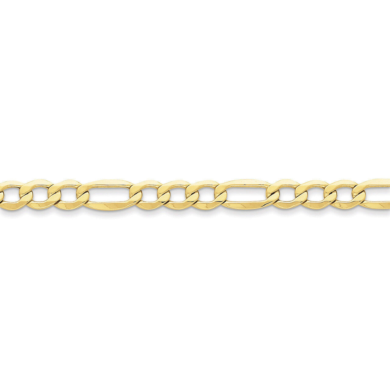 7.3mm Semi-Solid Figaro Chain 24 Inch 10k Gold 10BC97-24