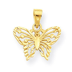 Diamond-Cut Butterfly Charm 10k Gold 10C1002