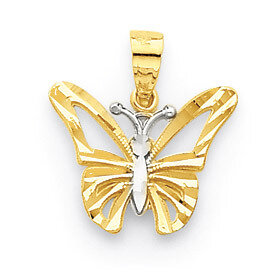 Butterfly Pendant 10K Gold & Rhodium 10C1005