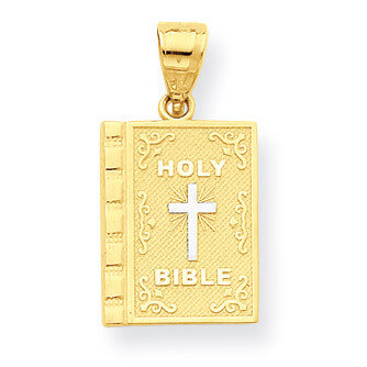 Holy Bible Charm 10K Gold & Rhodium 10C1038