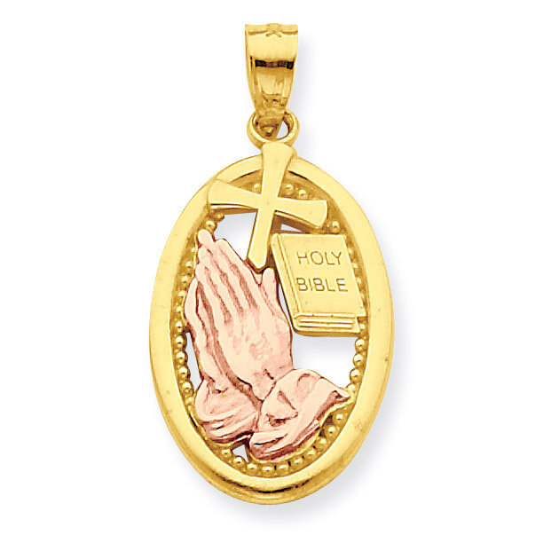 Praying Hands Pendant 10k Two-Tone Gold 10C1042, MPN: 10C1042, 886774019055