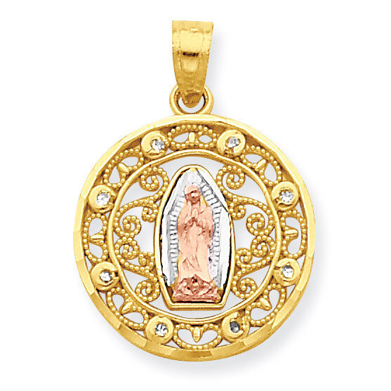 Our Lady of Guadalupe Pendant 10k Two-Tone Gold 10C1046