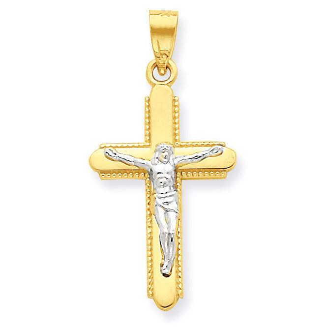Crucifix Pendant 10K Gold & Rhodium 10C1076