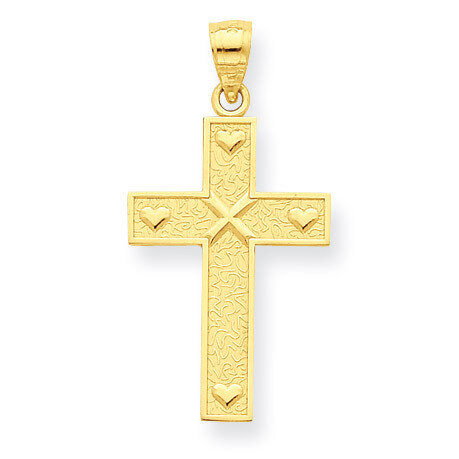 Cross with God Loves Me on Reverse Pendant 10k Gold 10C1102