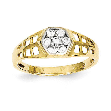 Child's Ring 10k Gold Synthetic Diamond 10C1150
