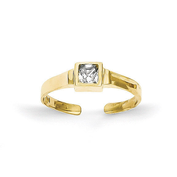 Toe Ring 10k Gold Synthetic Diamond 10C1159