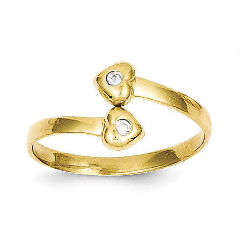 Toe Ring 10k Gold Synthetic Diamond 10C1161
