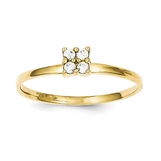 Promise Ring 10k Gold Synthetic Diamond 10C1169