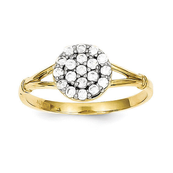 Cluster Ring 10k Gold Synthetic Diamond 10C1172