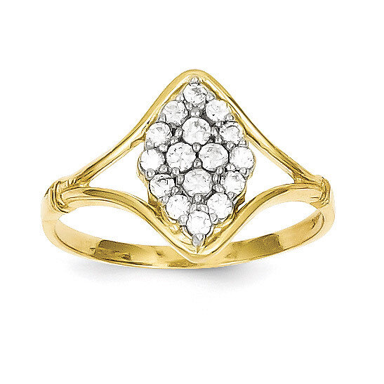 Ring 10k Gold Synthetic Diamond 10C1174