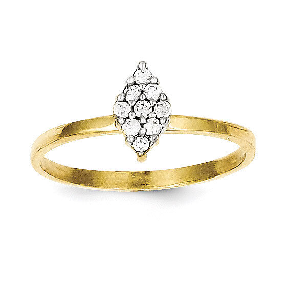 Promise Ring 10k Gold Synthetic Diamond 10C1176