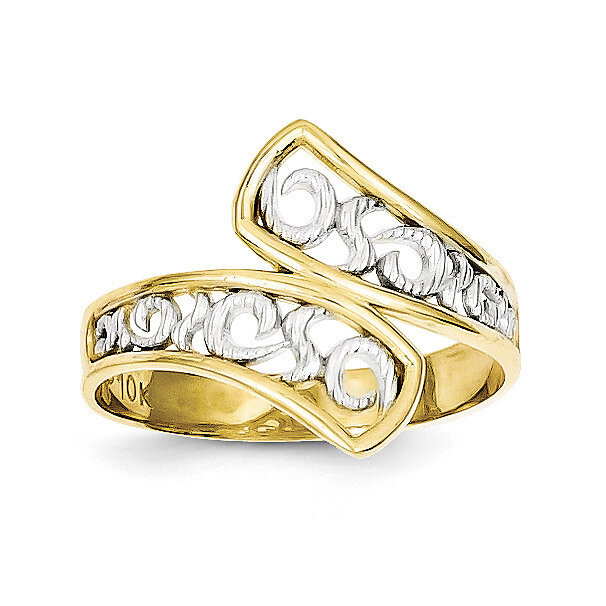 Filigree Ring 10K Gold & Rhodium 10C1262