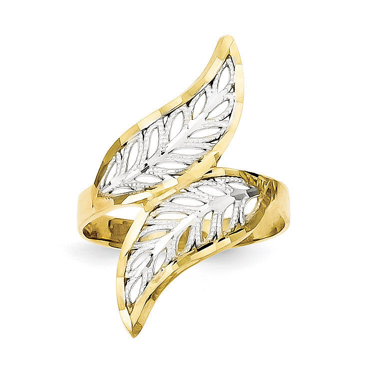 Diamond-Cut Filigree Ring 10K Gold & Rhodium 10C1263
