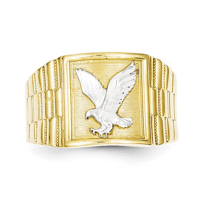 Men's Eagle Ring 10K Gold & Rhodium 10C1295
