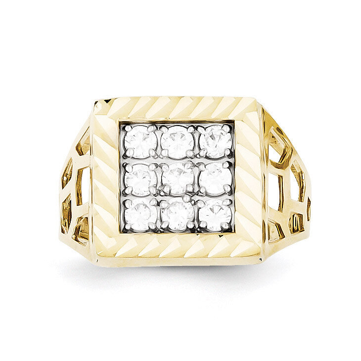 Men's Synthetic Diamond Ring 10k Gold 10C1302