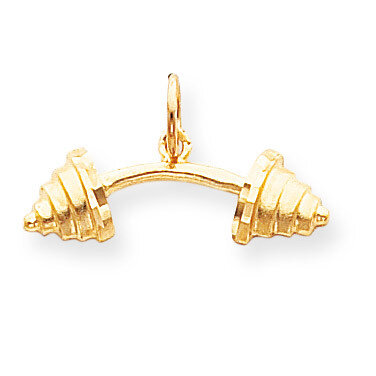 Solid Barbell Charm 10k Gold 10C163