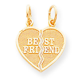 2 Piece Break-Apart Best Friend Heart Charm 10k Gold 10C212
