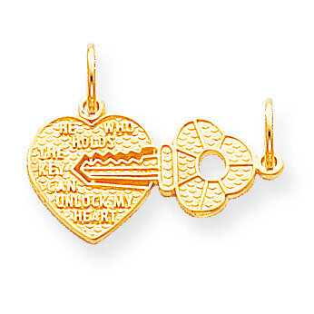HEART AND KEY CHARM 10k Gold 10C214