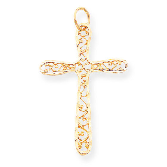 Polished Filigree Cross Pendant 10k Gold 10C307, MPN: 10C307, 883957344447
