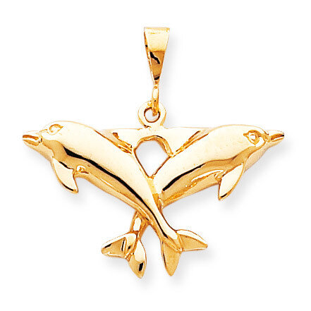 Solid Polished Twin Dolphins Charm 10k Gold 10C523, MPN: 10C523, 883957456300