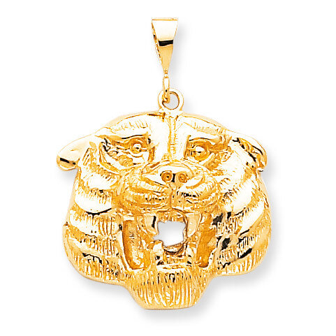 Solid Polished Tigers Head Charm 10k Gold 10C587, MPN: 10C587, 883957392752