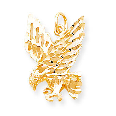 Solid Diamond-cut Eagle Charm 10k Gold 10C622