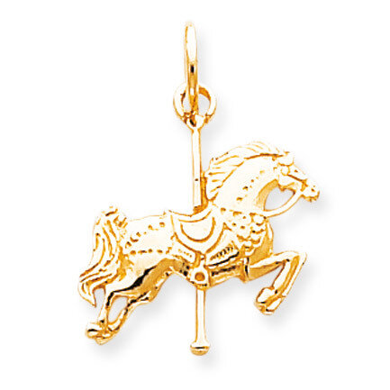 Solid Satin Carousel Horse Charm 10k Gold 10C669, MPN: 10C669, 883957392844